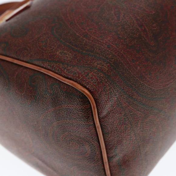 ETRO Paisley Boston Bag PVC Leather Brown Auth yk13070 - Picture 14 of 16